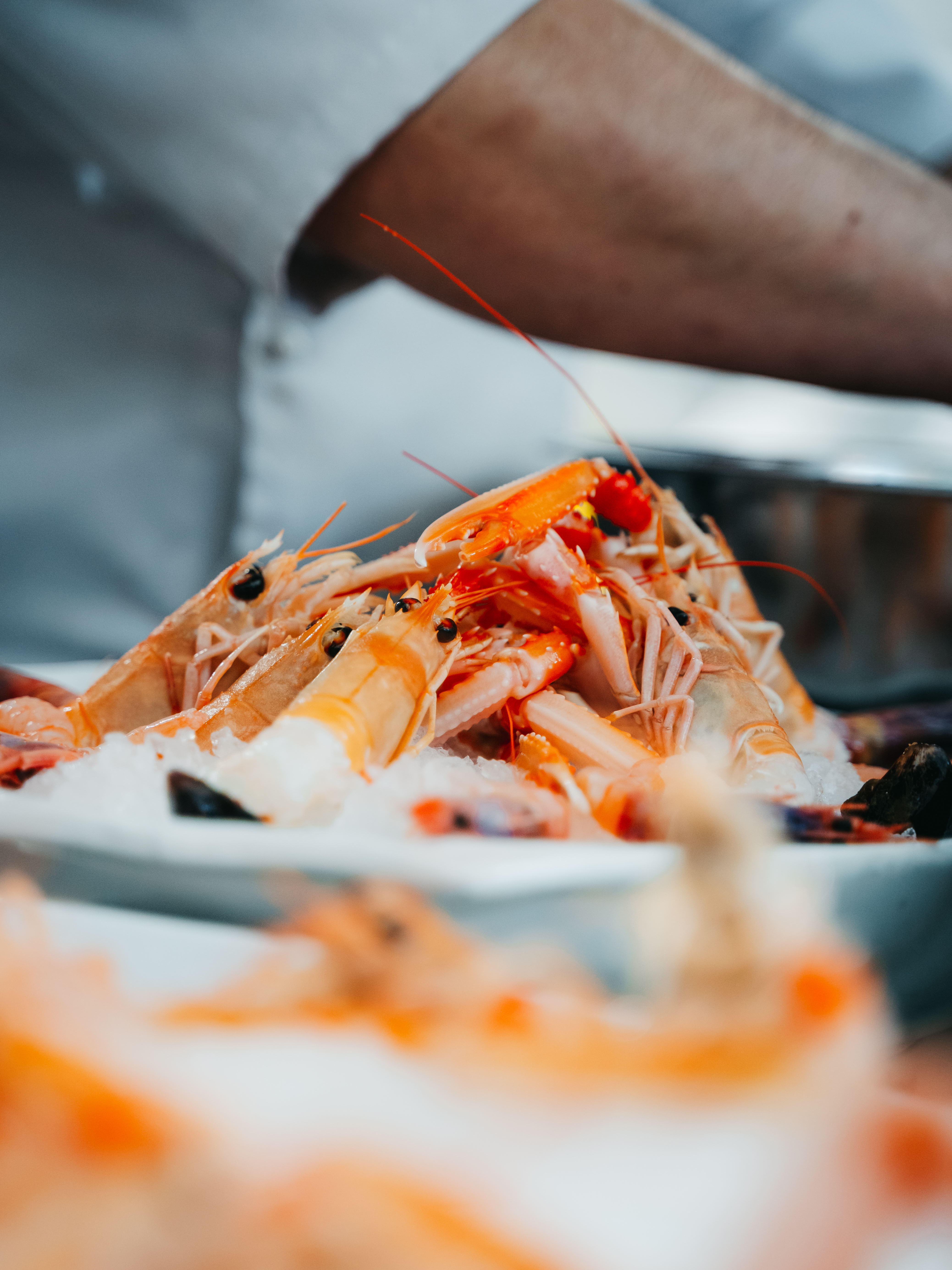 Preparazione degli scampi crudi